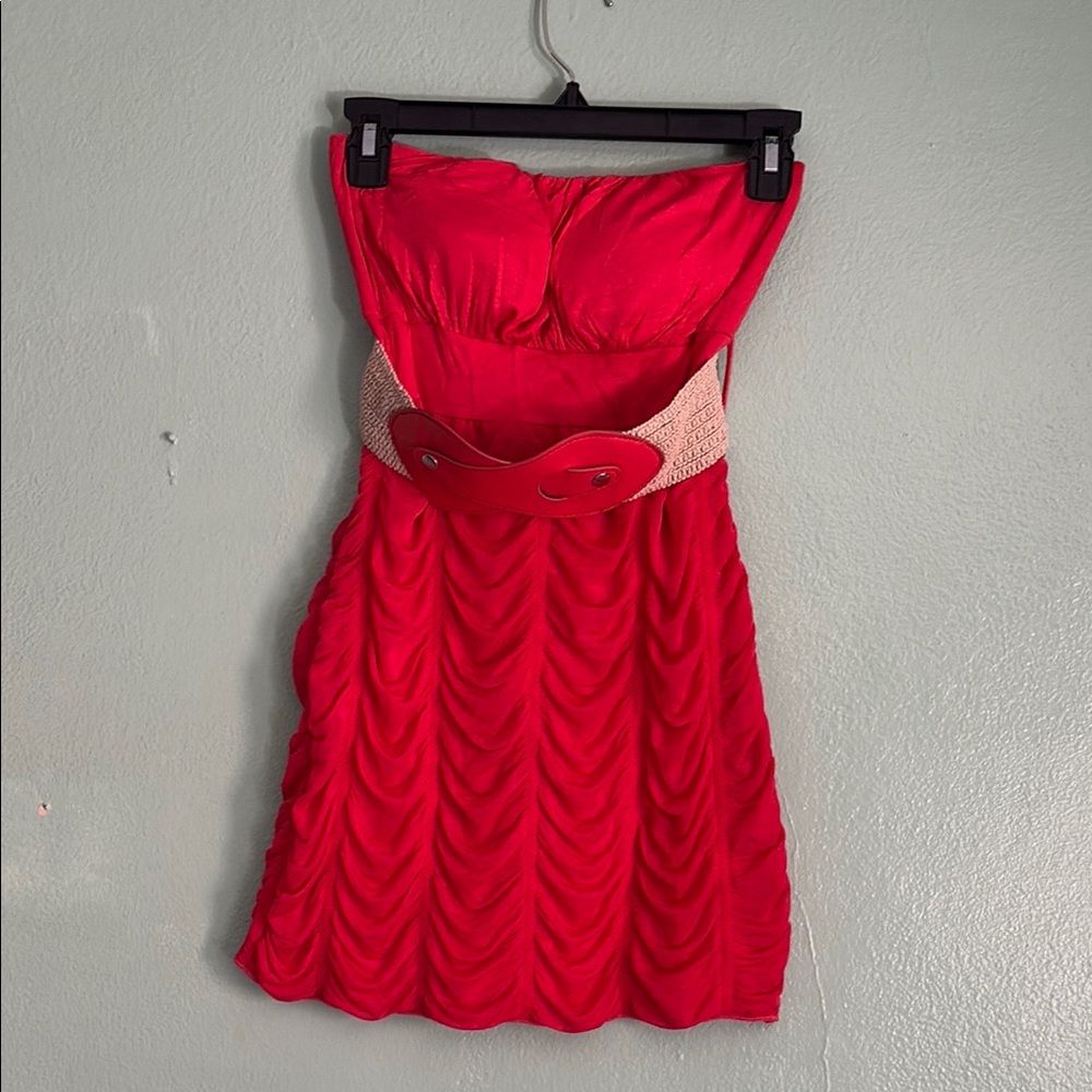 Chic Red Sweetheart Neckline Babydoll Mini Dress